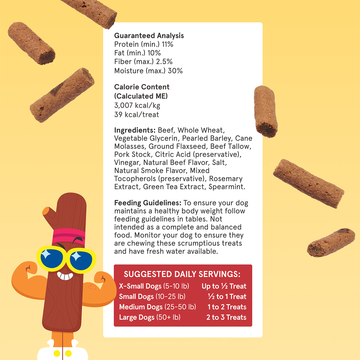 Beefy Meat Hunks Dog Treats, 24 oz